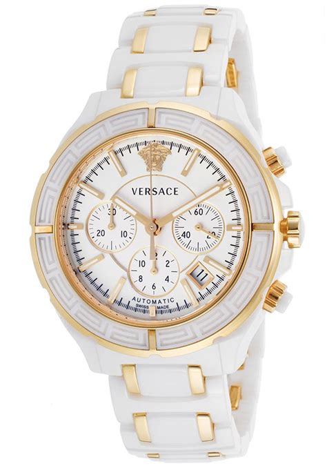 versace black and white ceramic and silver bracelet
